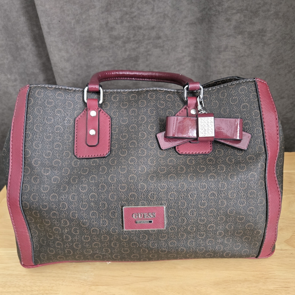 GUESS Burgundy and Black Women's Bag